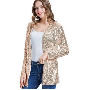 Kancy Kole Sequin Open Front Blazer/Jacket